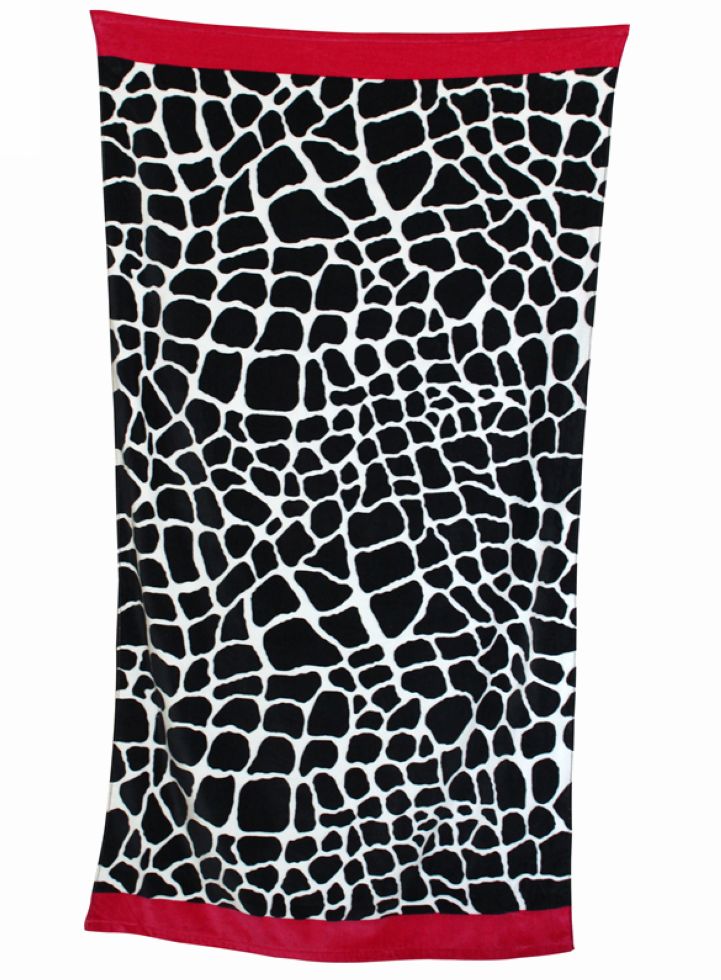 Cotton reactive print velour beach towel