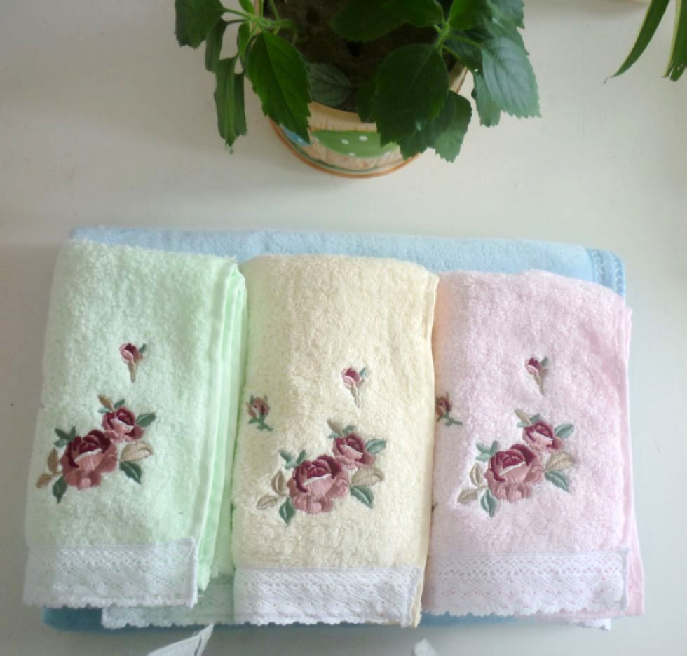 Embroidered face towels