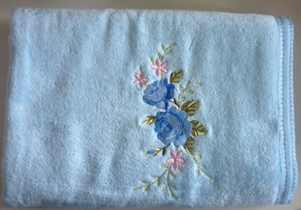 Embroidered bath towels