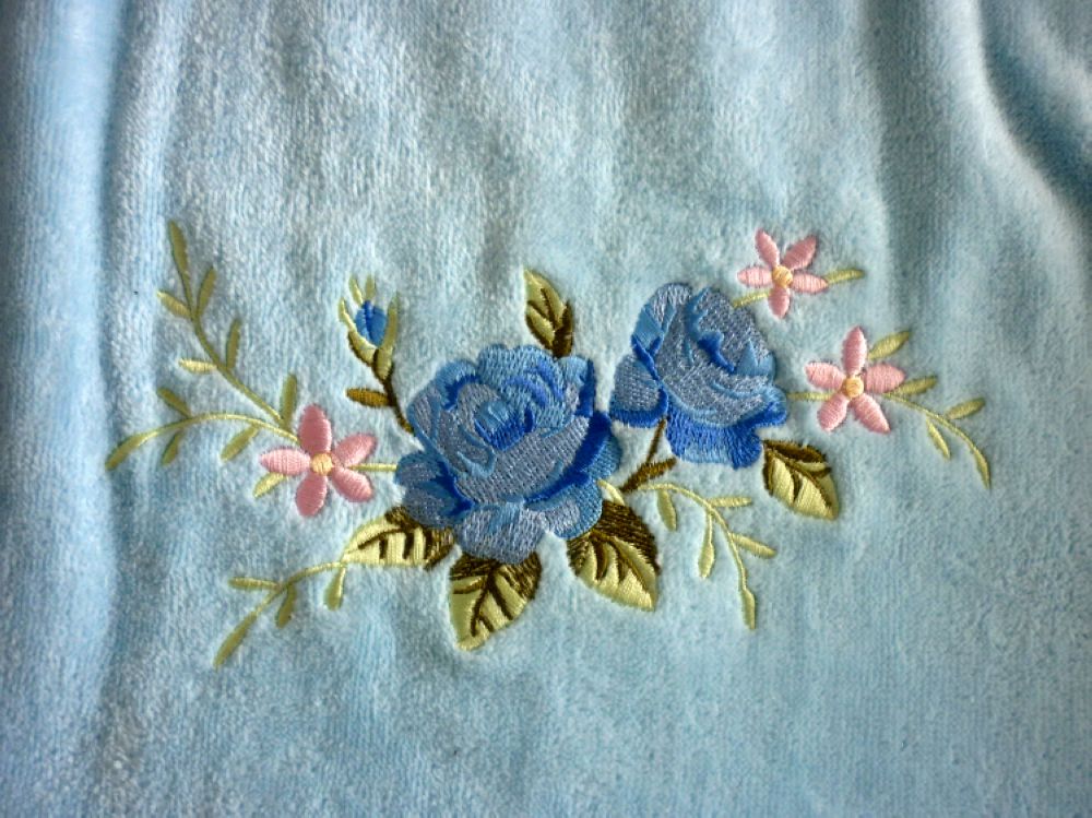 Embroidered bath towels