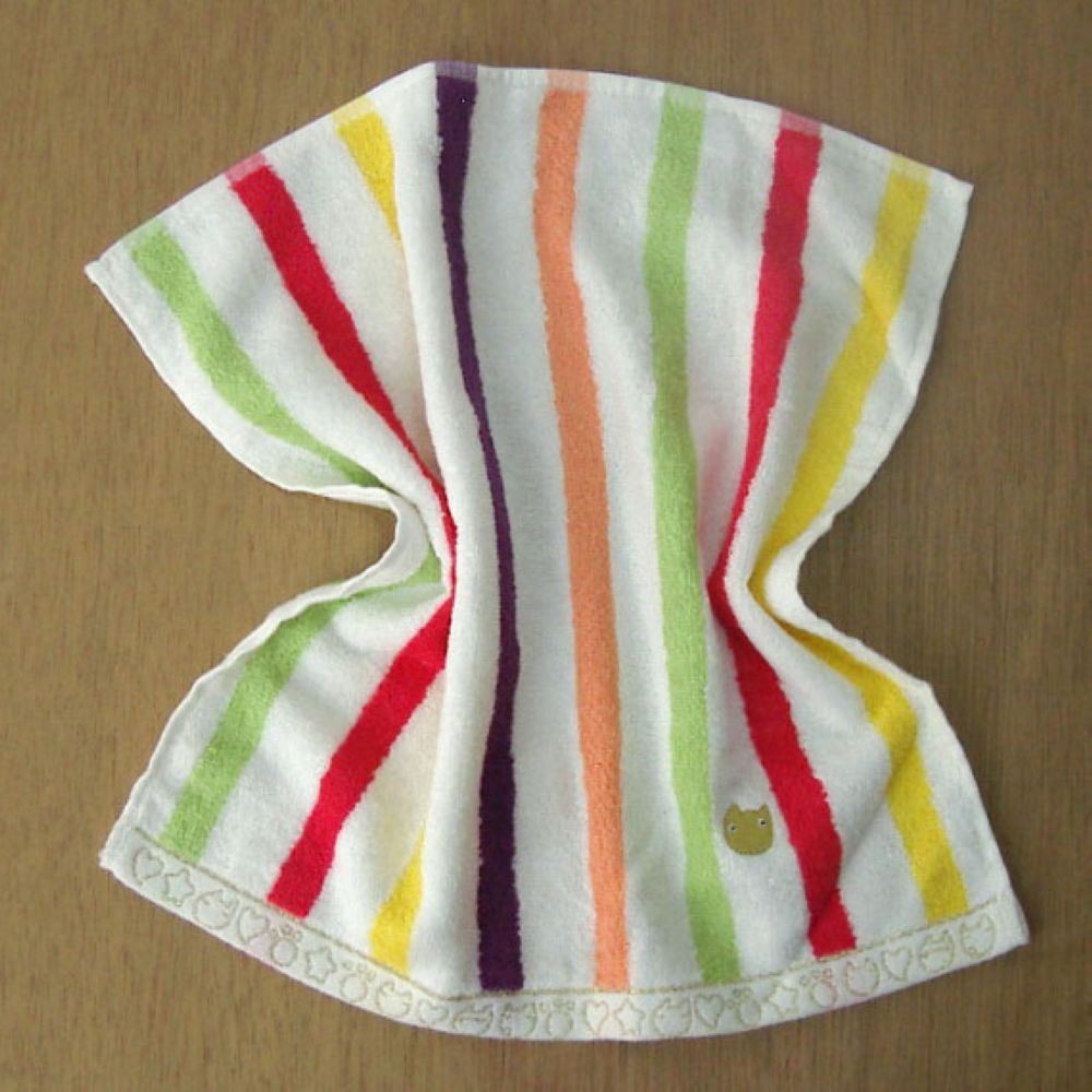 Embroidered stripe face towels