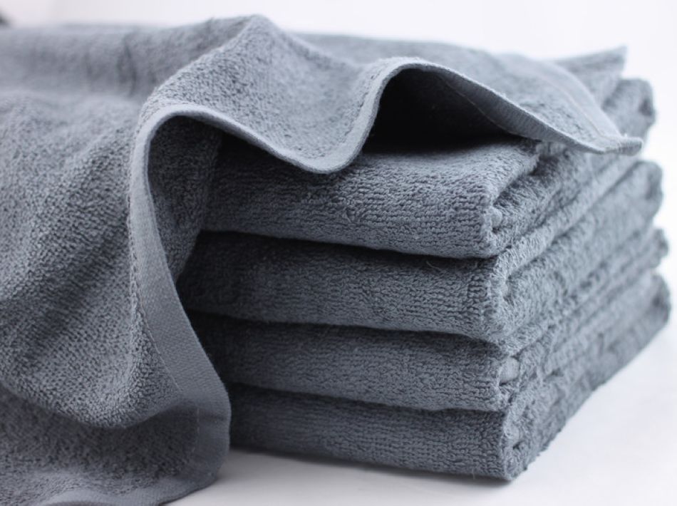 Grey bath towels