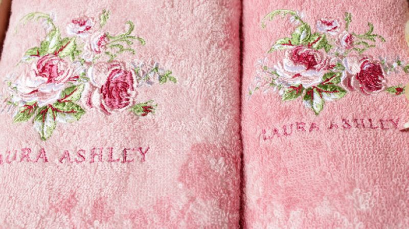 Embroidered bath towels