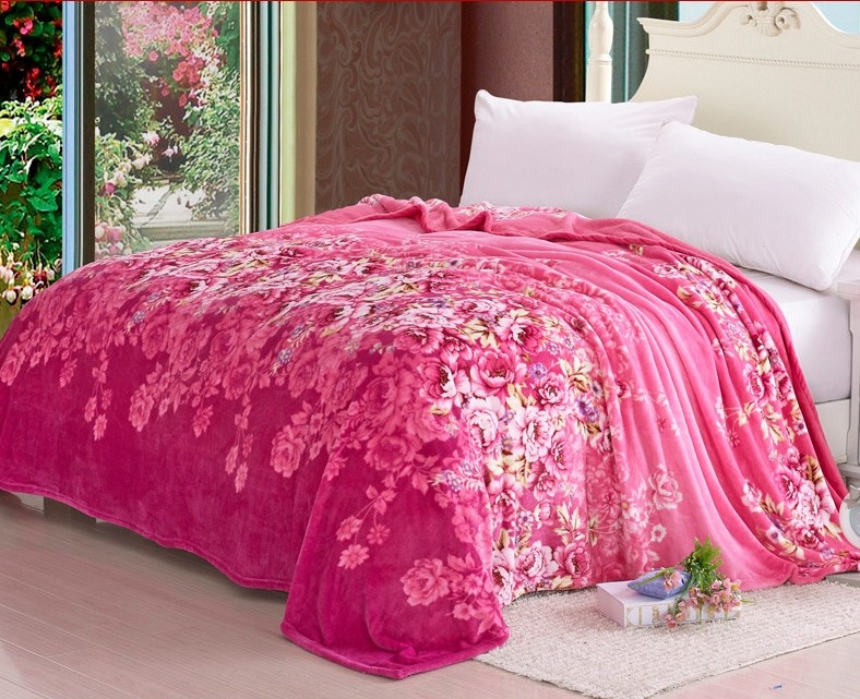 polyester printed coral fleece blankets