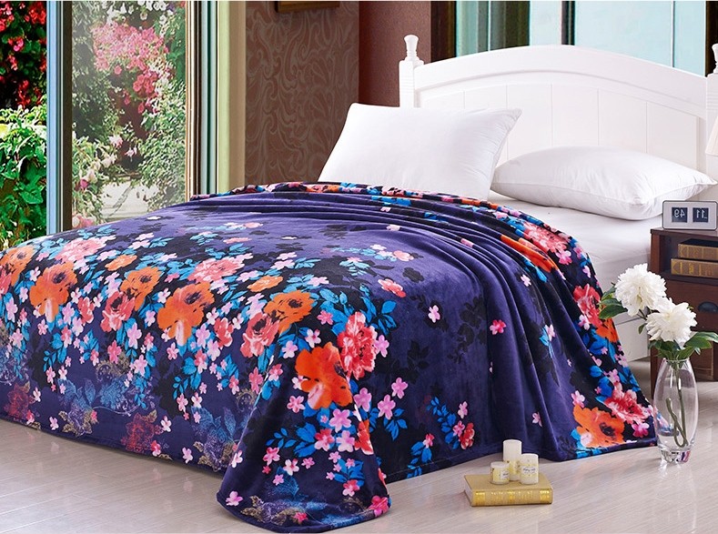 polyester printed coral fleece blankets