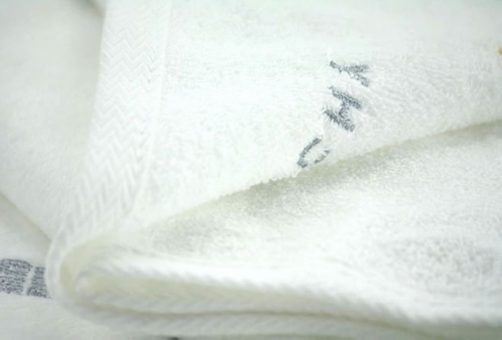 Embroidered square towel